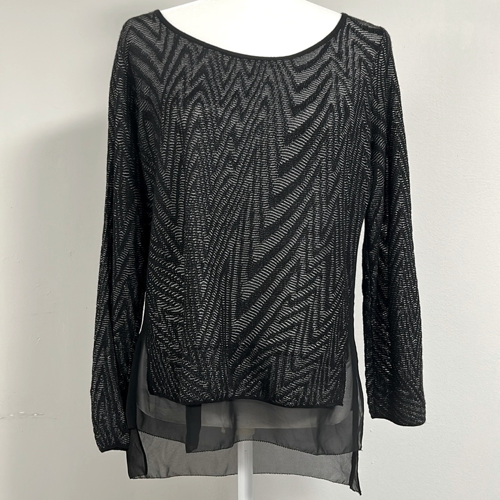 INC Sheer Metallic Sweater | Size XL | Black | Excellent Condition
